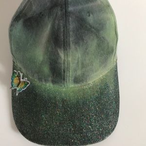 Military glamour glitzy ball cap w/ butter fly
